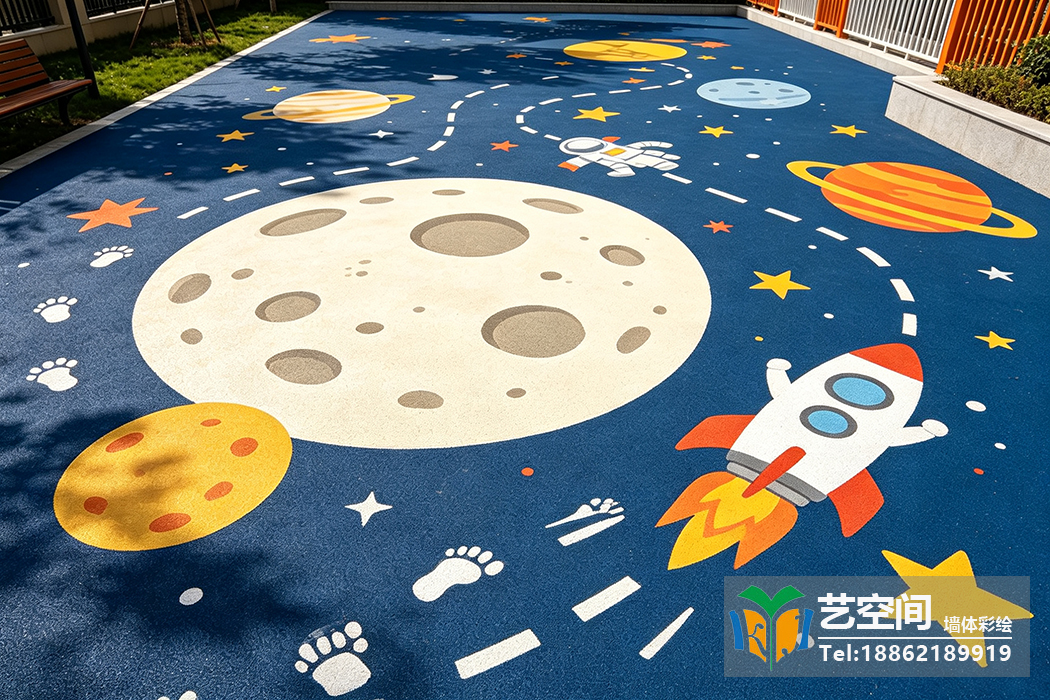 苏州地面彩绘把星空乐园铺在脚下